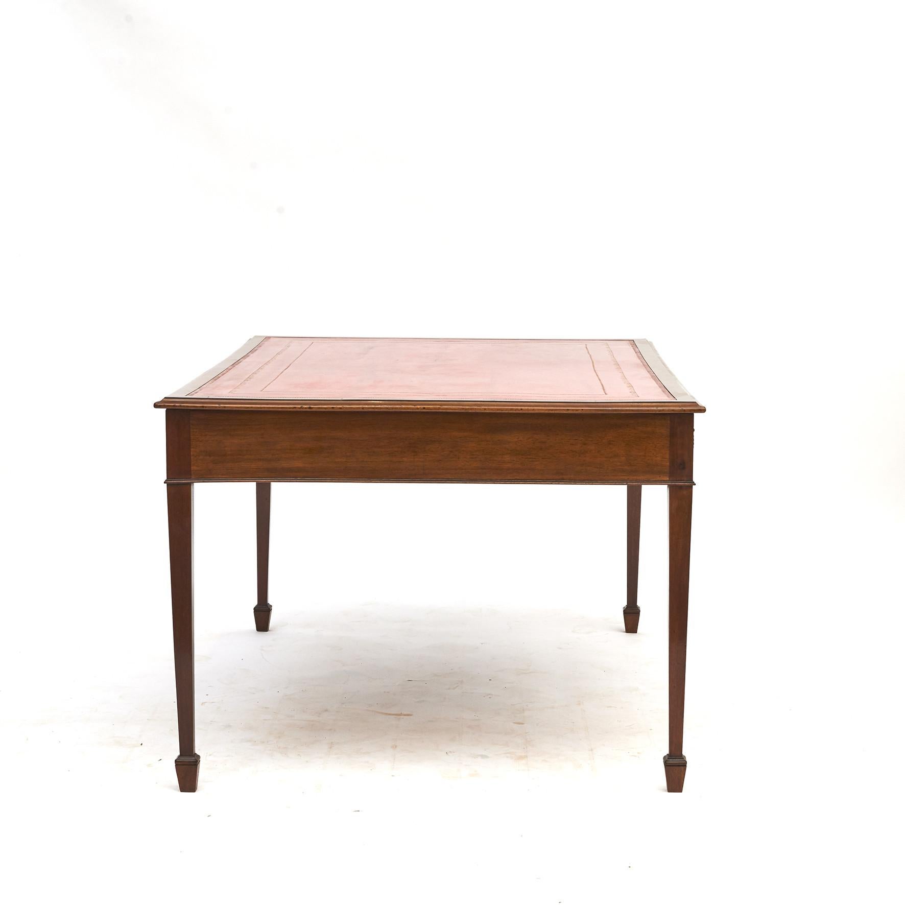 English Regency Partners Desk with Leather Top 2
