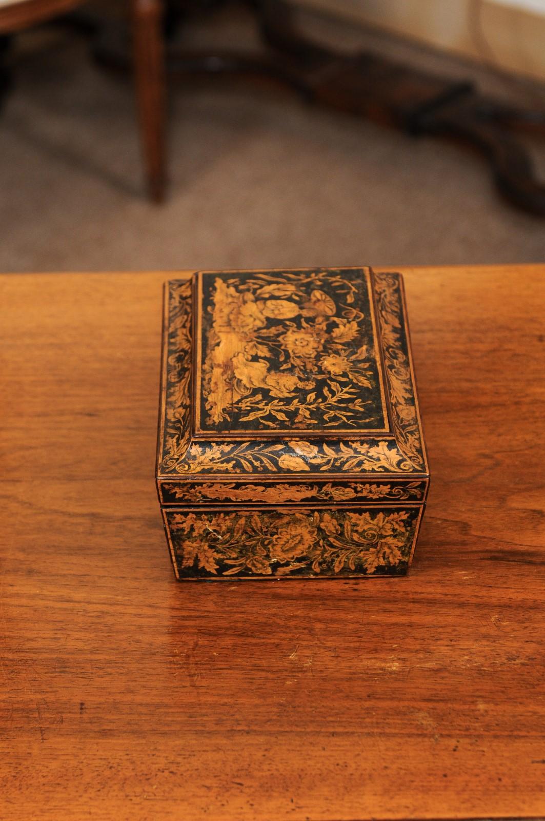 English Regency Penwork Box, Early 19th Century 5