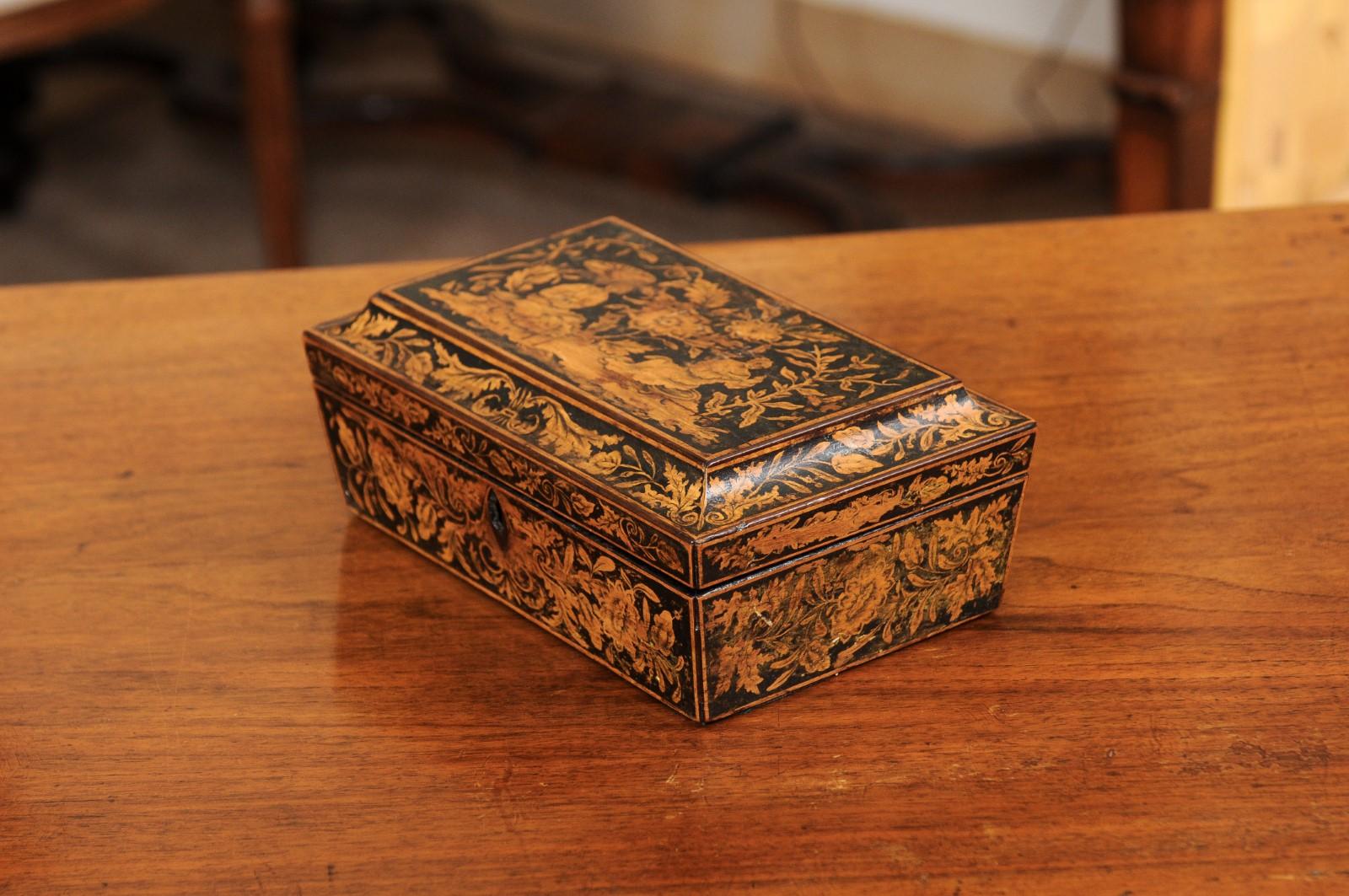 English Regency Penwork Box, Early 19th Century 6