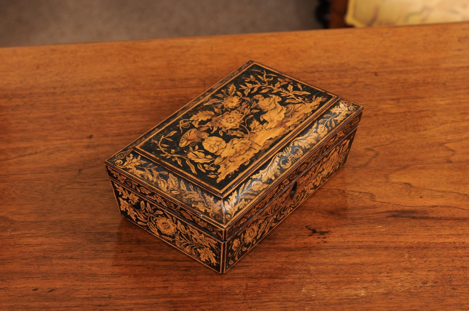 English Regency Penwork Box, Early 19th Century In Good Condition In Atlanta, GA