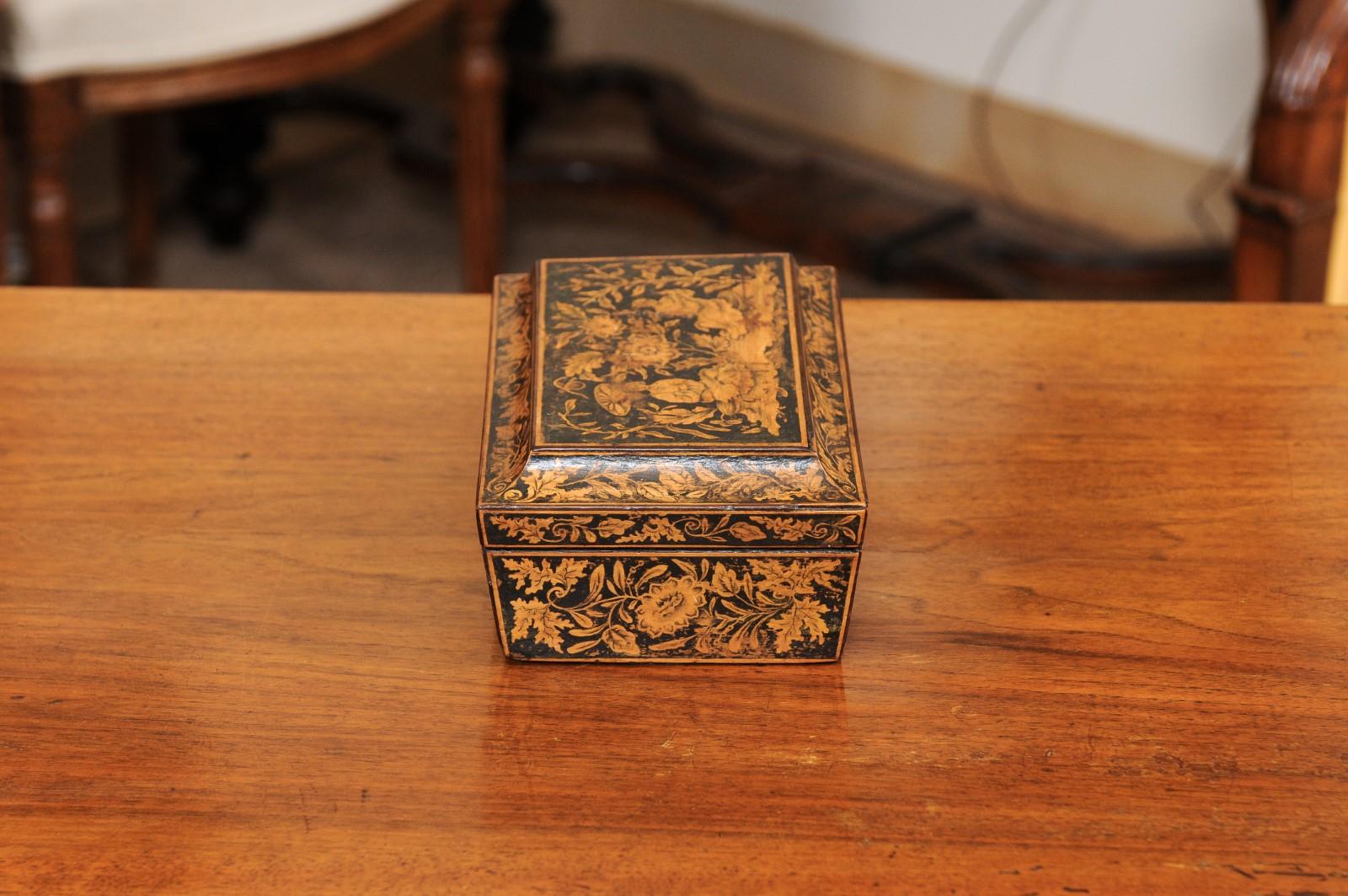 English Regency Penwork Box, Early 19th Century 1