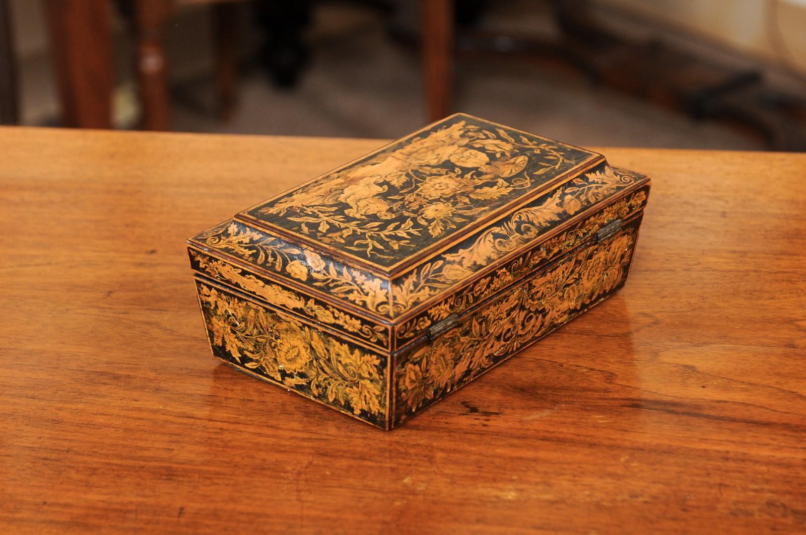 English Regency Penwork Box, Early 19th Century 4