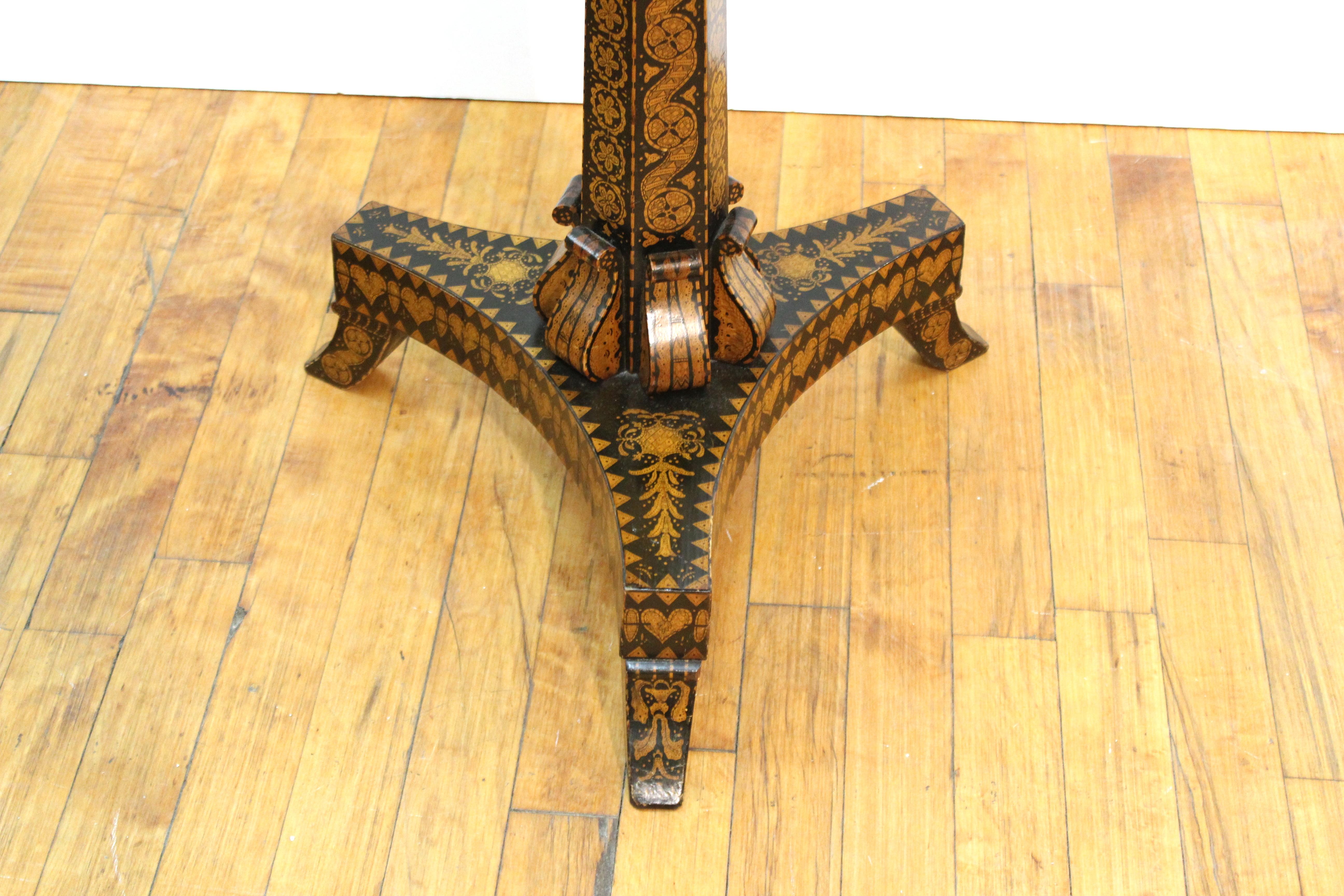 English Regency Penwork Table on Tripod Base 5