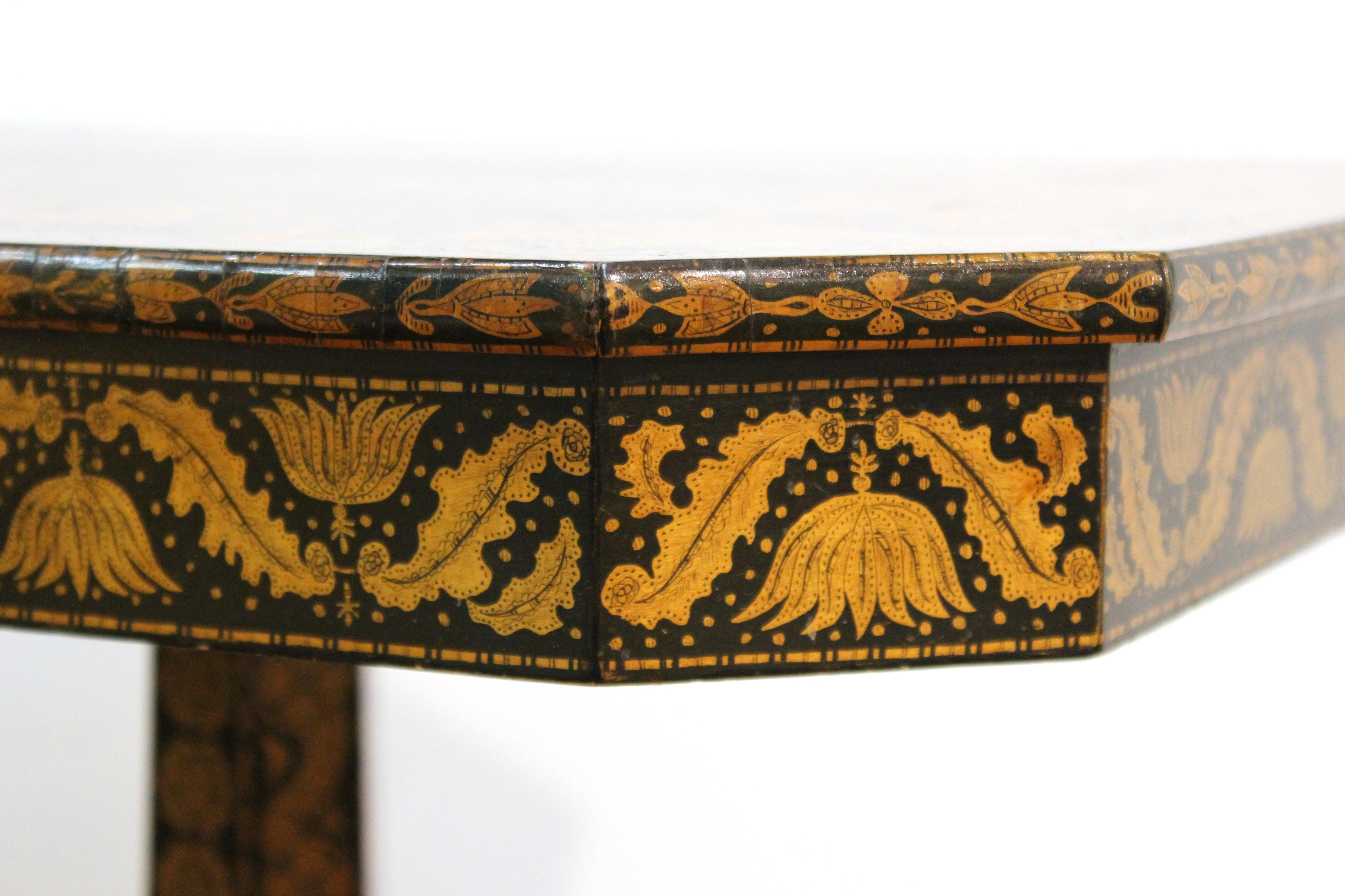 English Regency Penwork Table on Tripod Base 7