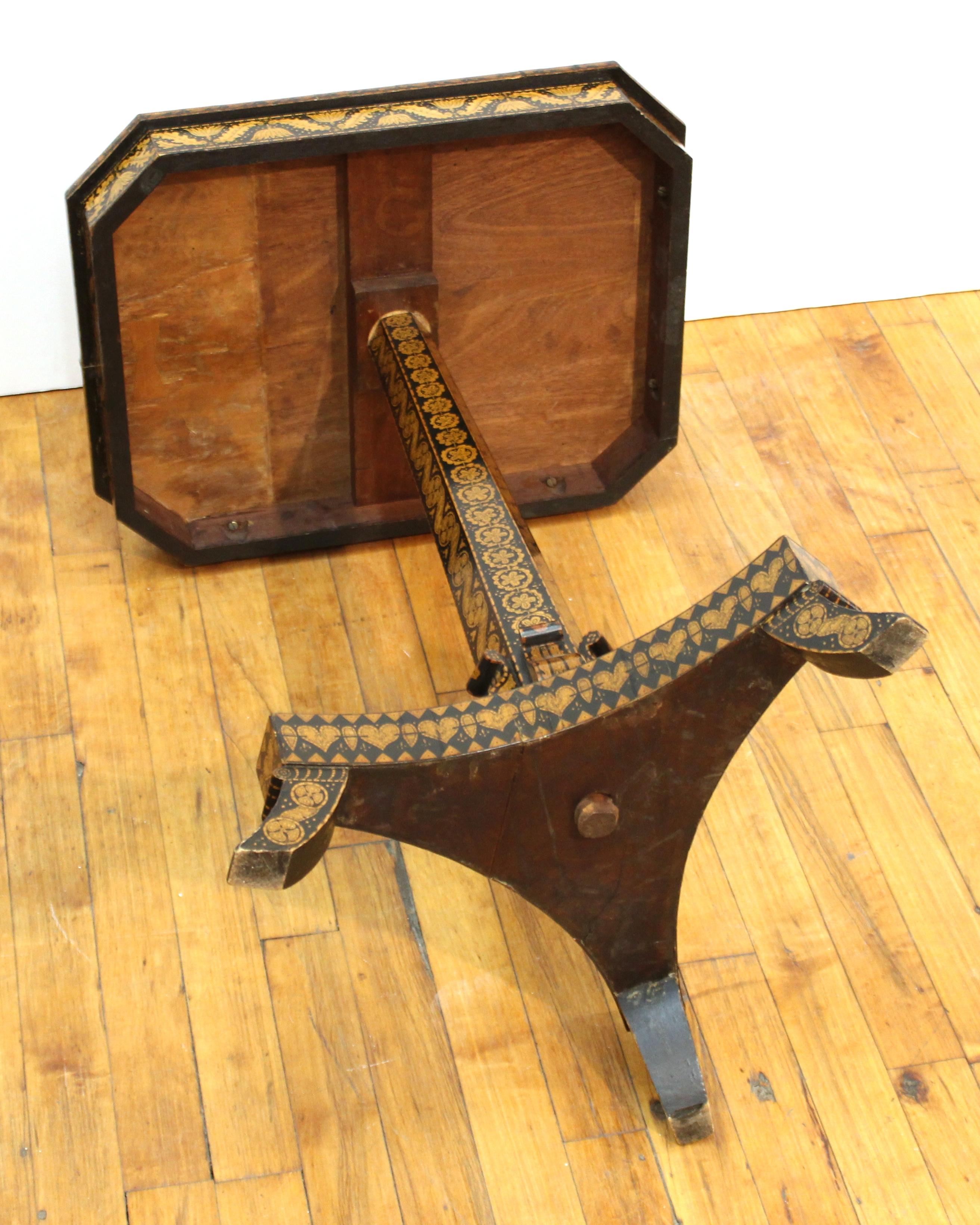 English Regency Penwork Table on Tripod Base 8