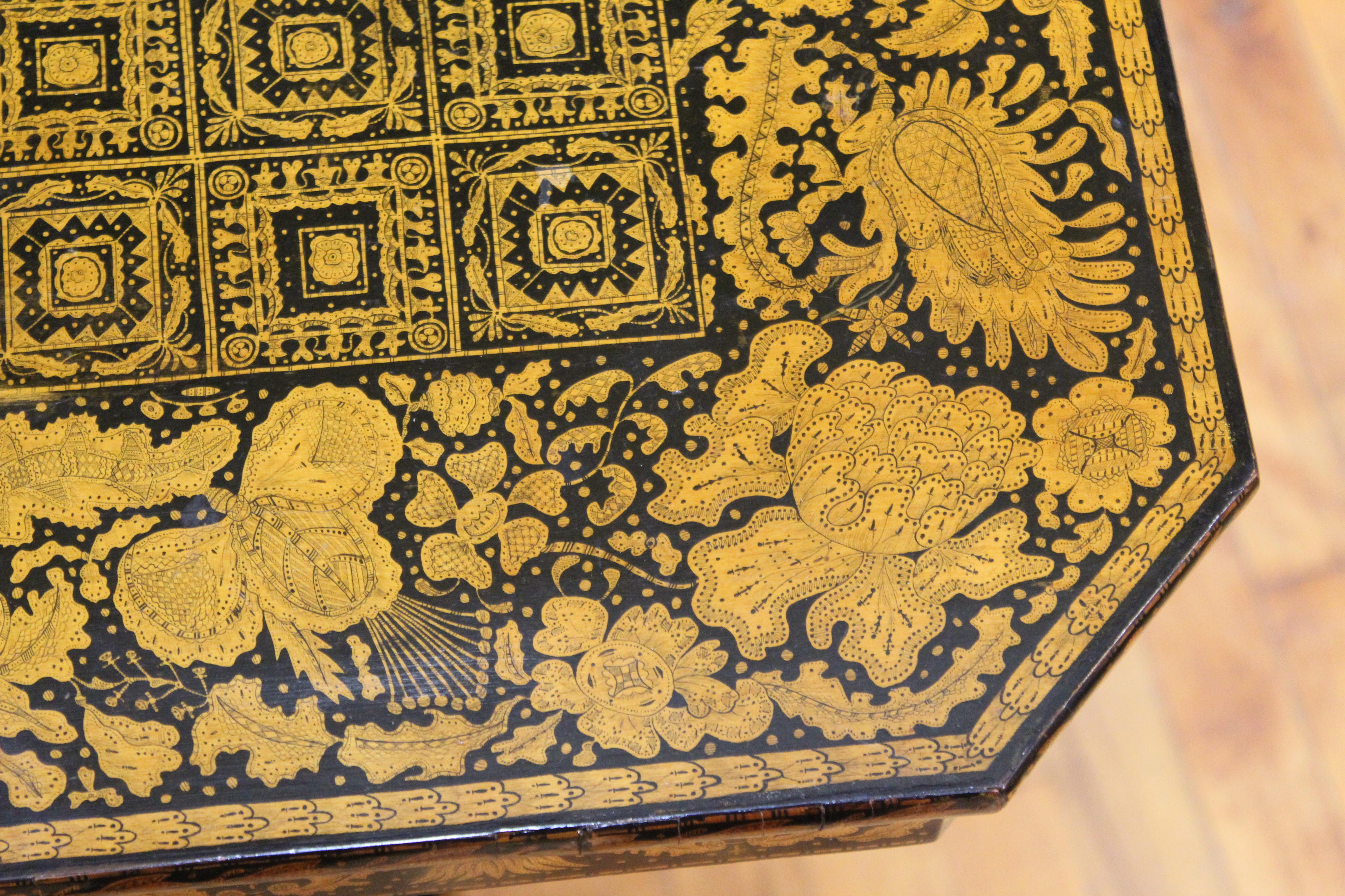 English Regency Penwork Table on Tripod Base 2