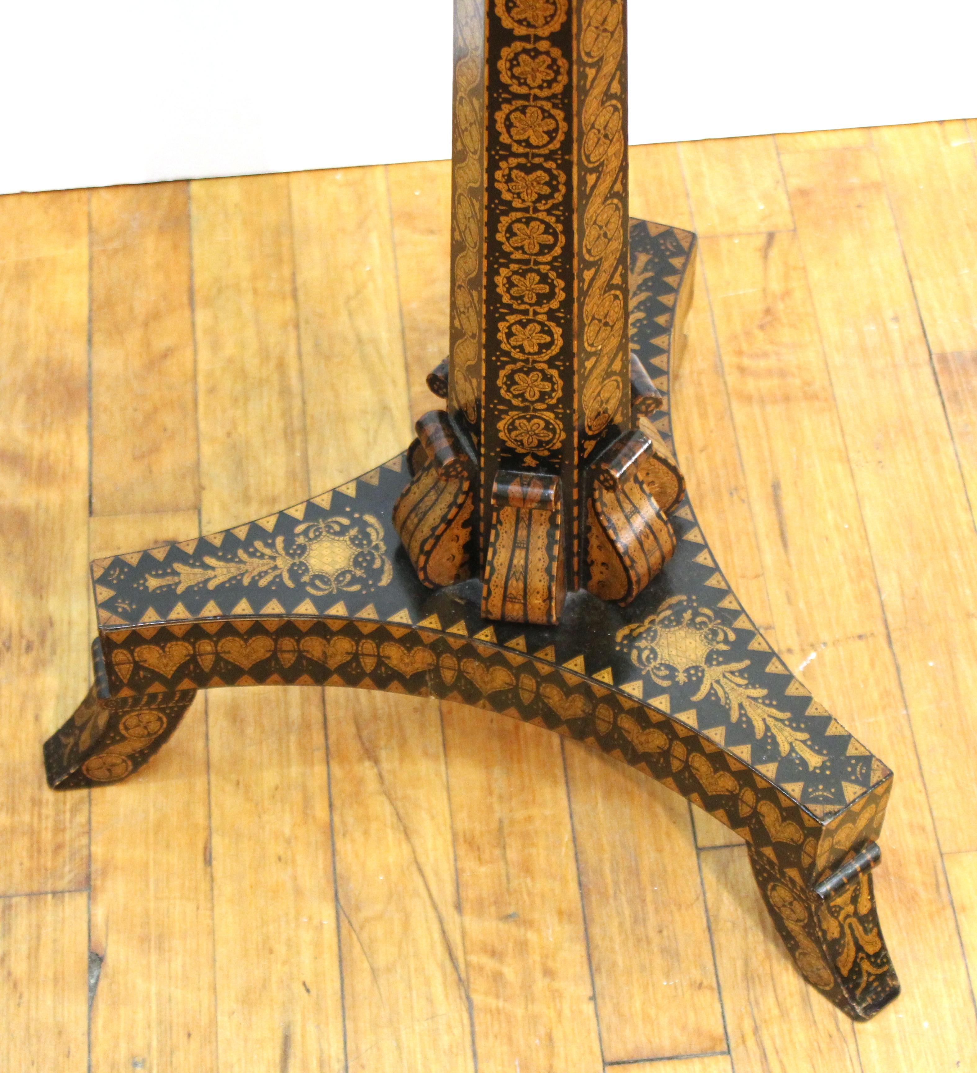 English Regency Penwork Table on Tripod Base 3