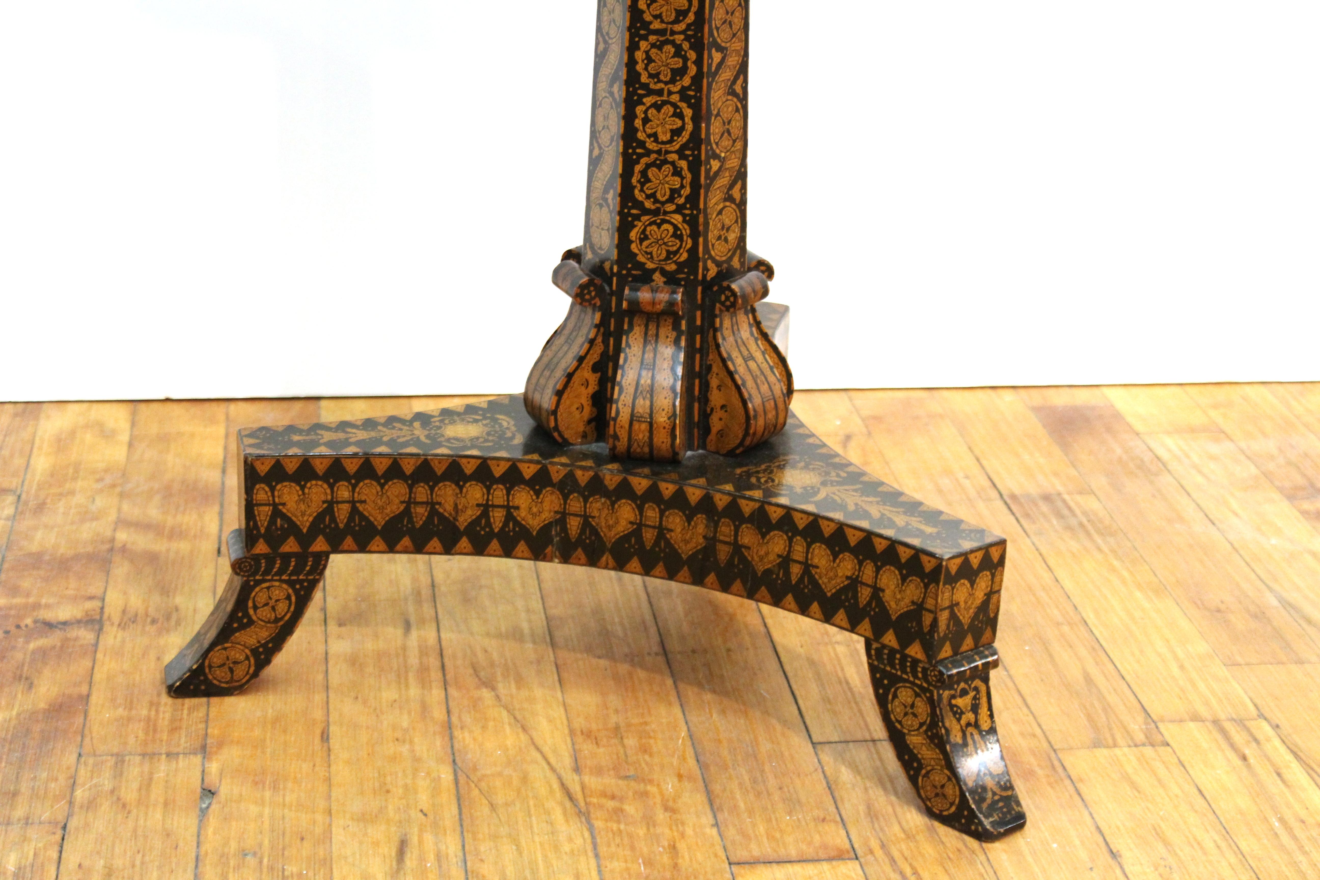English Regency Penwork Table on Tripod Base 4