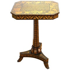 English Regency Penwork Table on Tripod Base