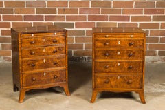 English Regency Period 1820s Bedside Chests with Graduating Drawers