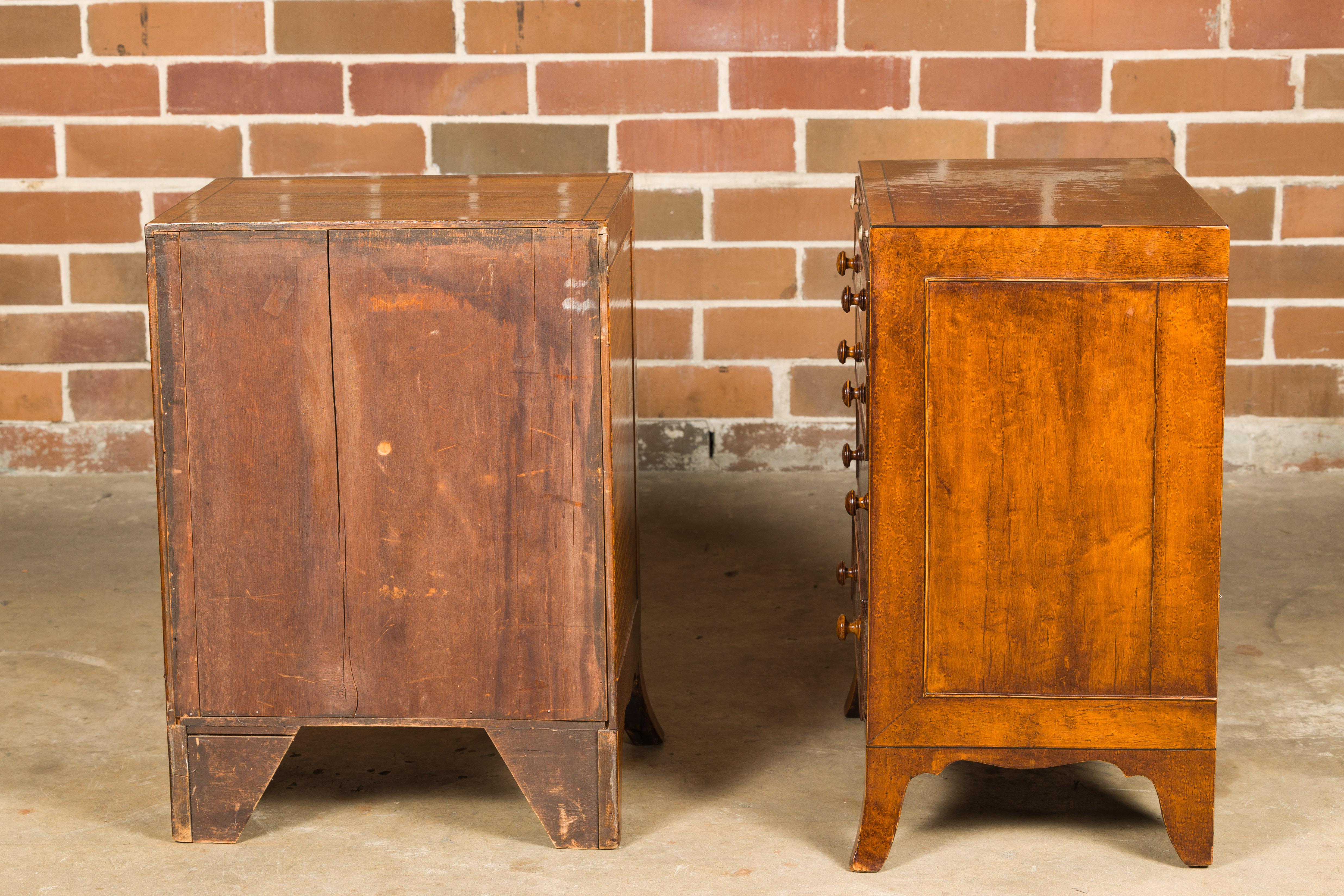 English Regency Period 1820s Bedside Chests with Graduating Drawers For Sale 2