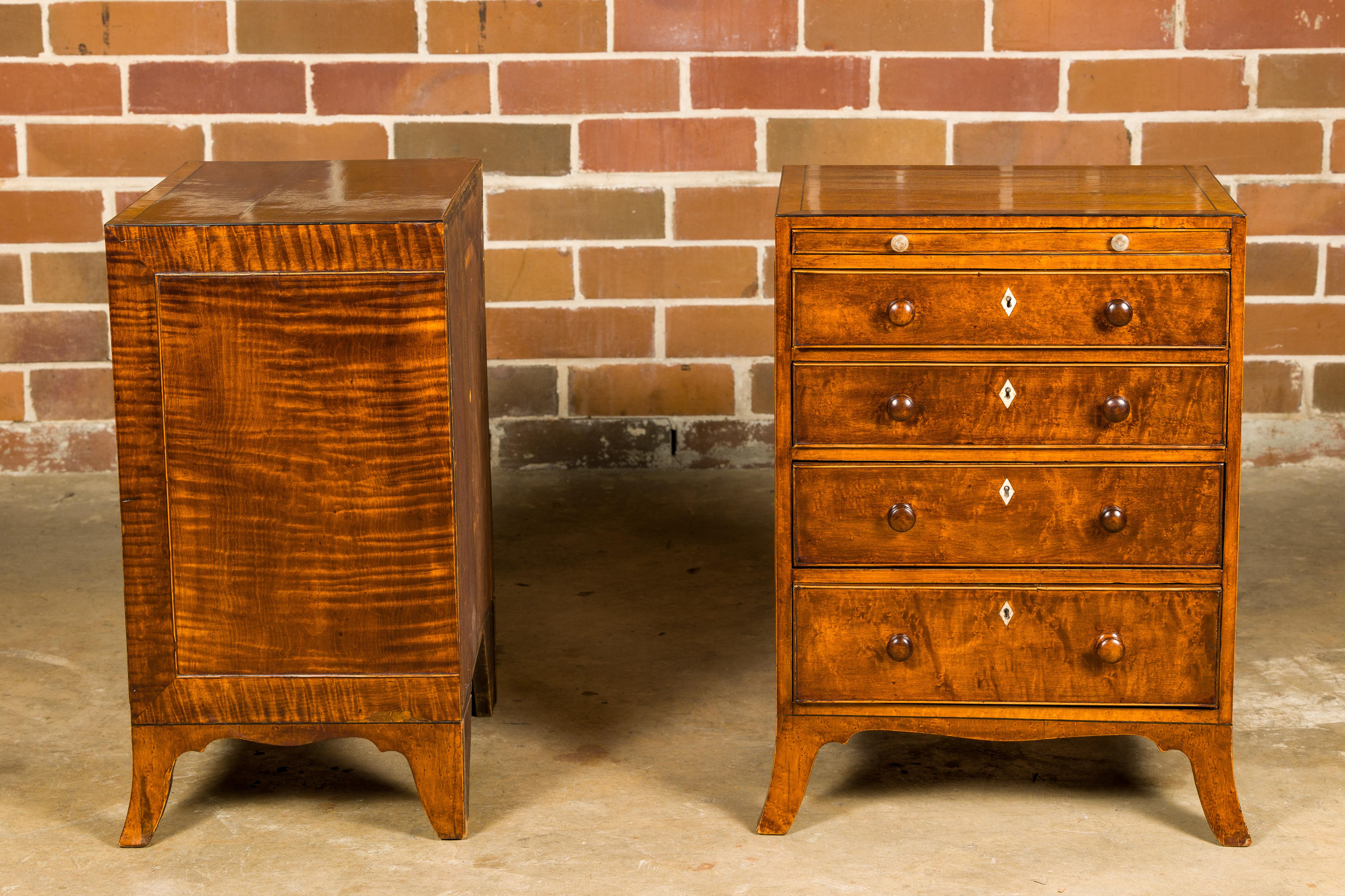 English Regency Period 1820s Bedside Chests with Graduating Drawers For Sale 3