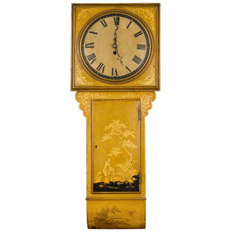 Regency Clock English Regency Period 1820s Golden Toned Wall Clock with Chinoiserie ...
