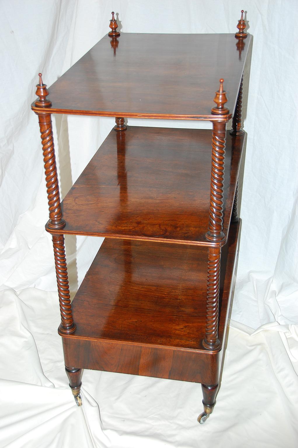 English Regency Period 19th Century Étagère, Rosewood, Three Tiers and a Drawer (18. Jahrhundert)