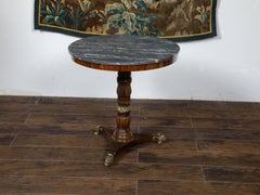 English Regency Period 19th Century Mahogany Side Table with Grey Marble Top