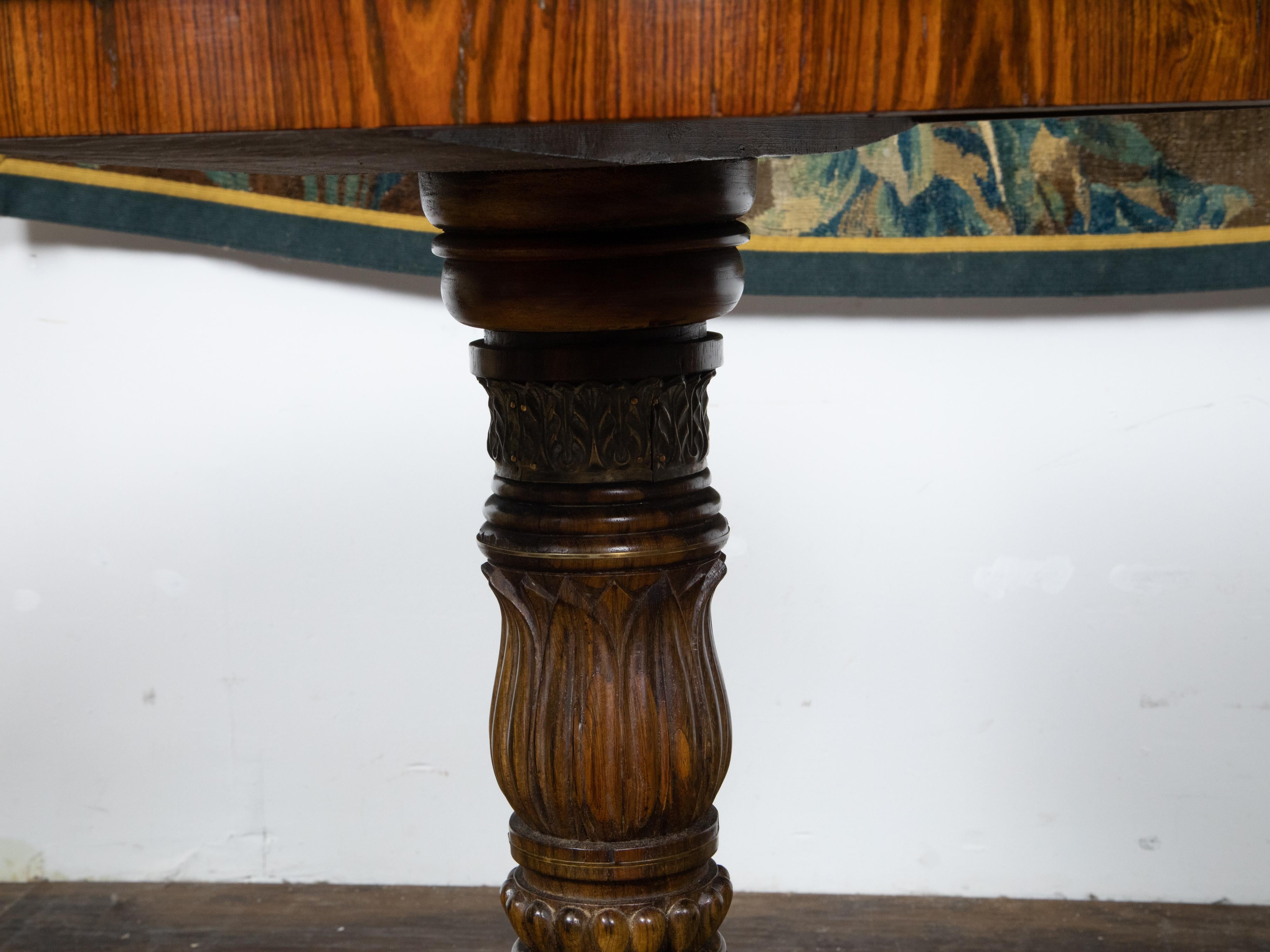 English Regency Period 19th Century Mahogany Side Table with Grey Marble Top For Sale 2