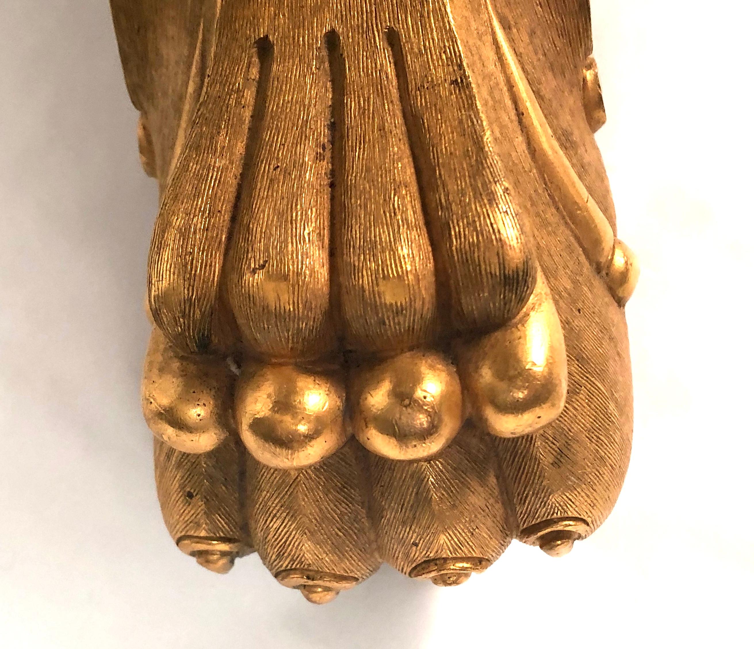 English Regency Period Round Table with Gilt Bronze Animal Paw Feet 7