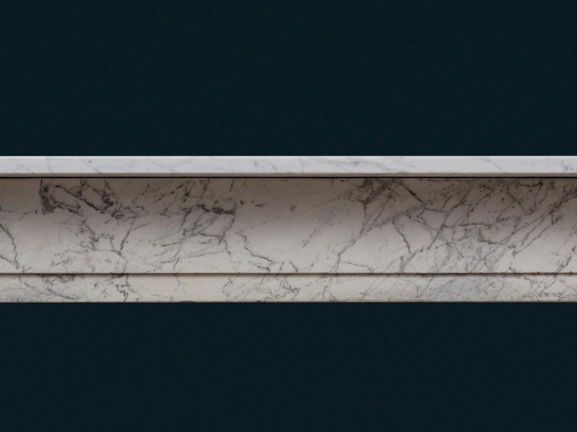 19th Century English Regency Period Carrara Marble Fireplace Surround For Sale