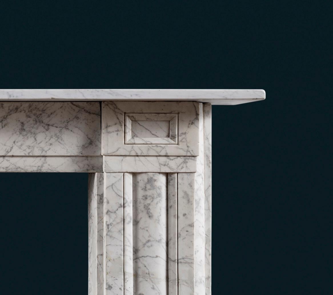 English Regency Period Carrara Marble Fireplace Surround For Sale 1