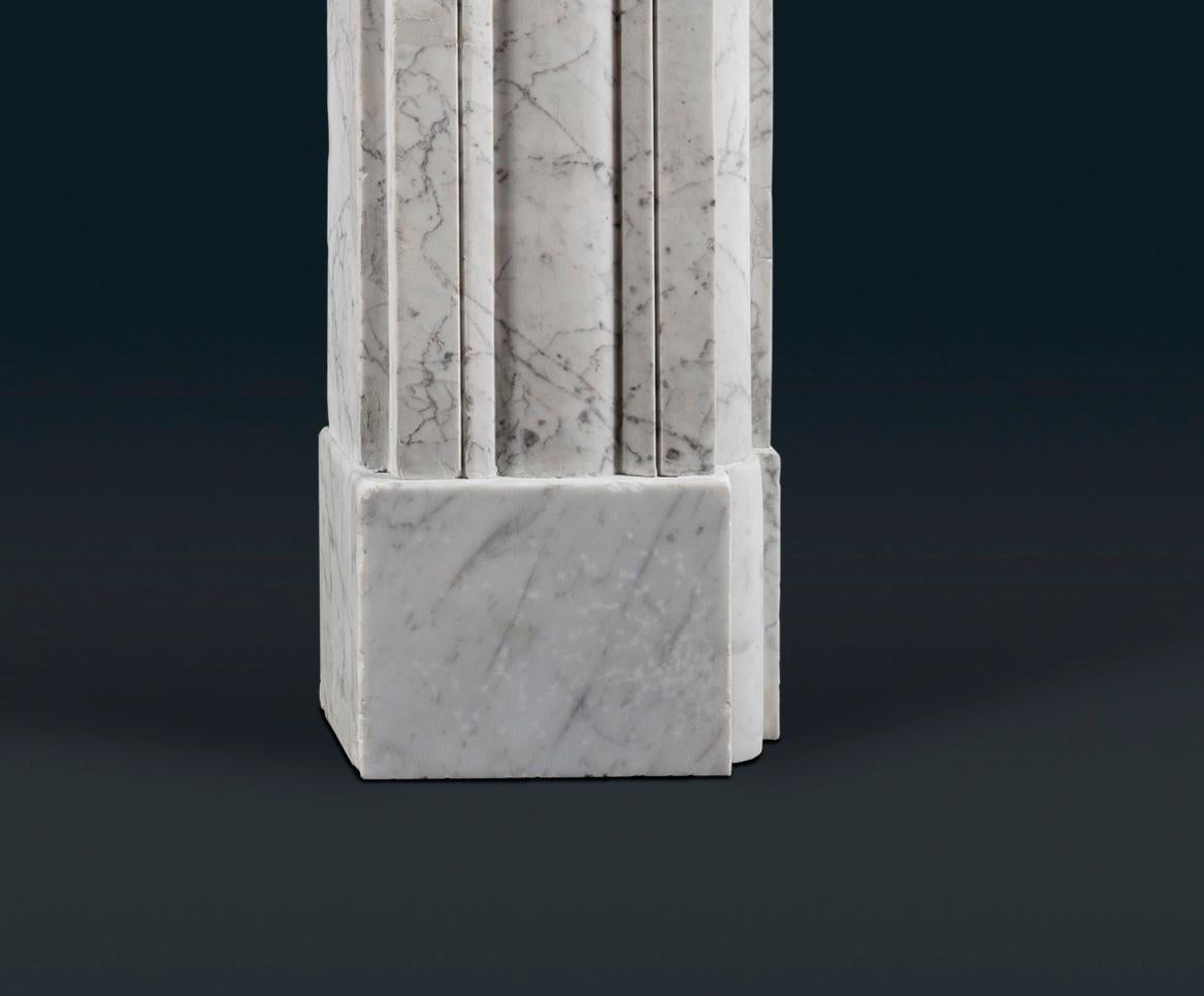English Regency Period Carrara Marble Fireplace Surround For Sale 2