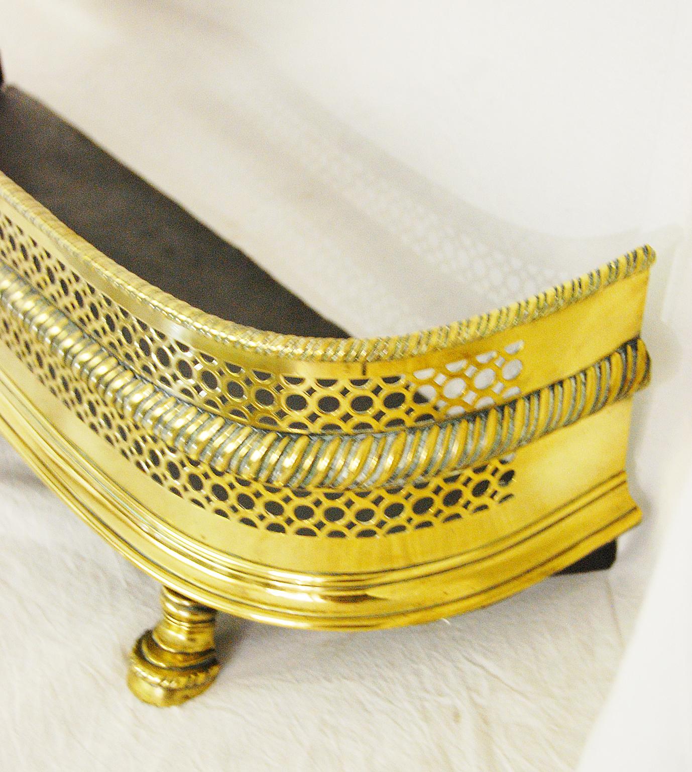 English Regency Period Cast Brass Footed Pierced 
