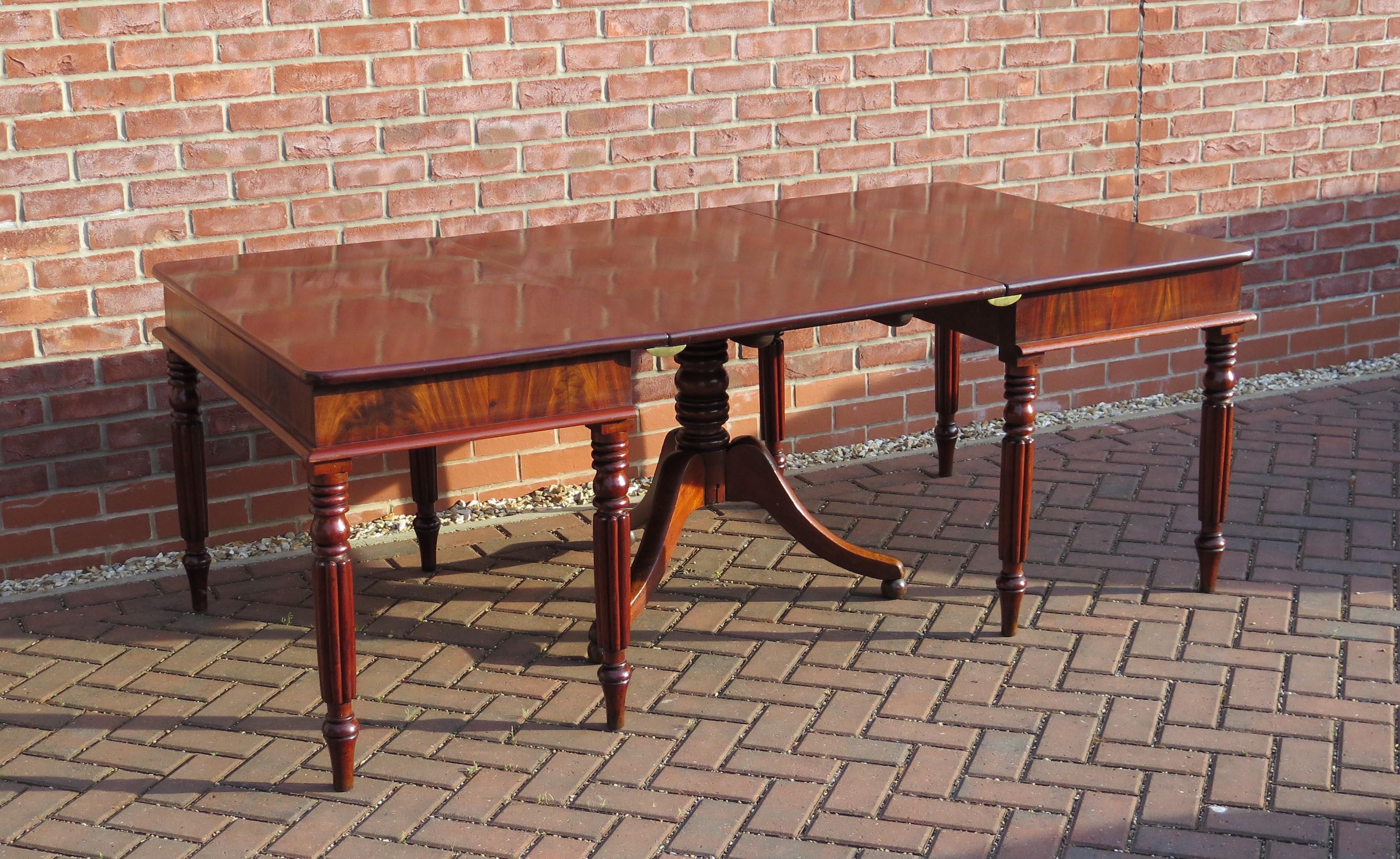 British English Regency Period Extending Dining Table with centre pedestal,  Circa 1810