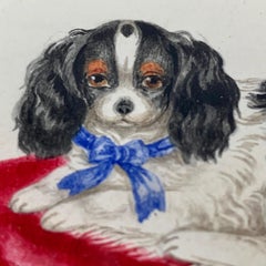 English Regency Period Fruitwood Framed Watercolor, A King Charles Spaniel