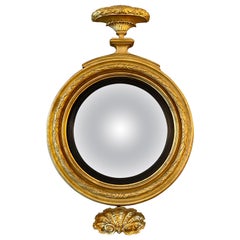 English Regency Period Gilt Convex Mirror