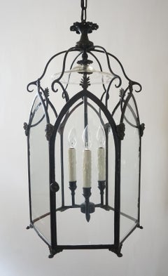 English Regency Period "Gothick" Bronze and Iron Lantern, circa 1810