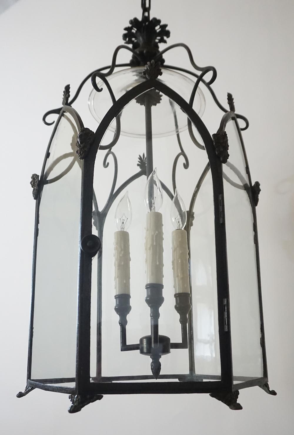 Englische „Gothick“-Laterne aus Bronze und Eisen aus der englischen Regency-Periode, um 1810 im Angebot 2