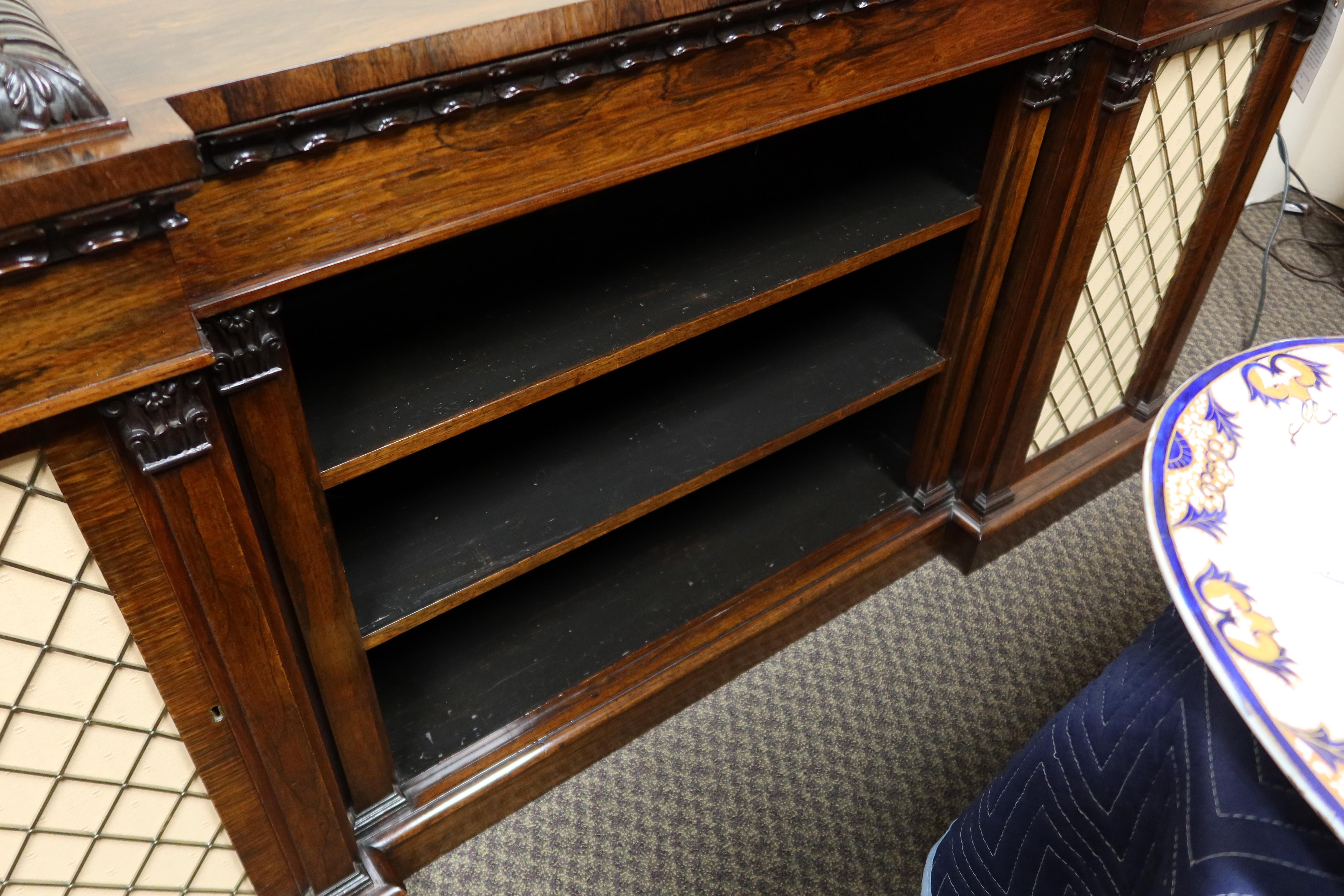 English Regency Period Low Rosewood Bookcase with Marble Tablets, circa 1810 For Sale 3
