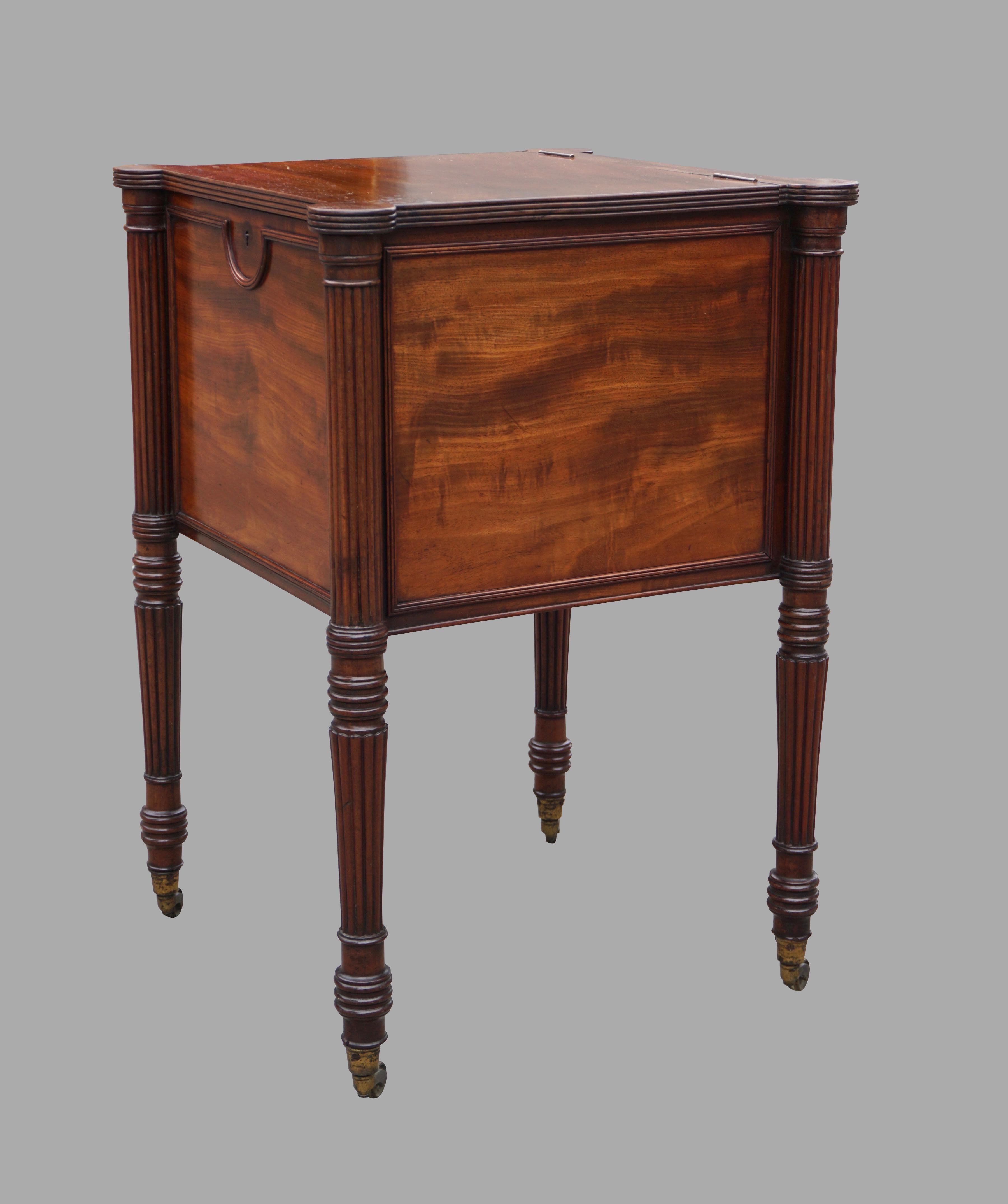 European English Regency Period Mahogany Cellarette in the Manner of Gillows