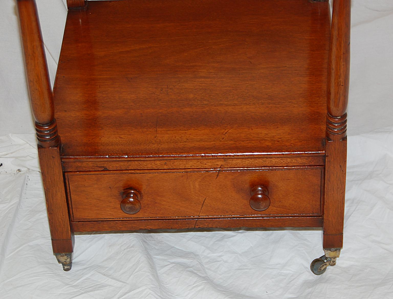 English Regency Period Mahogany Four-Tier Étagère with Drawer 2