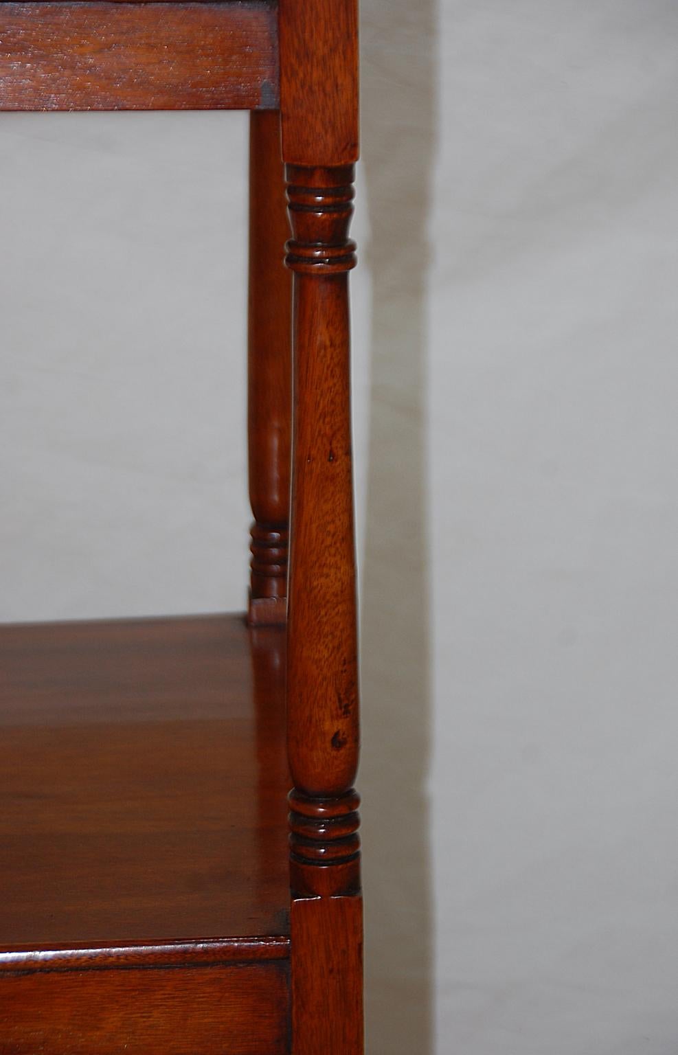 English Regency Period Mahogany Four-Tier Étagère with Drawer 3