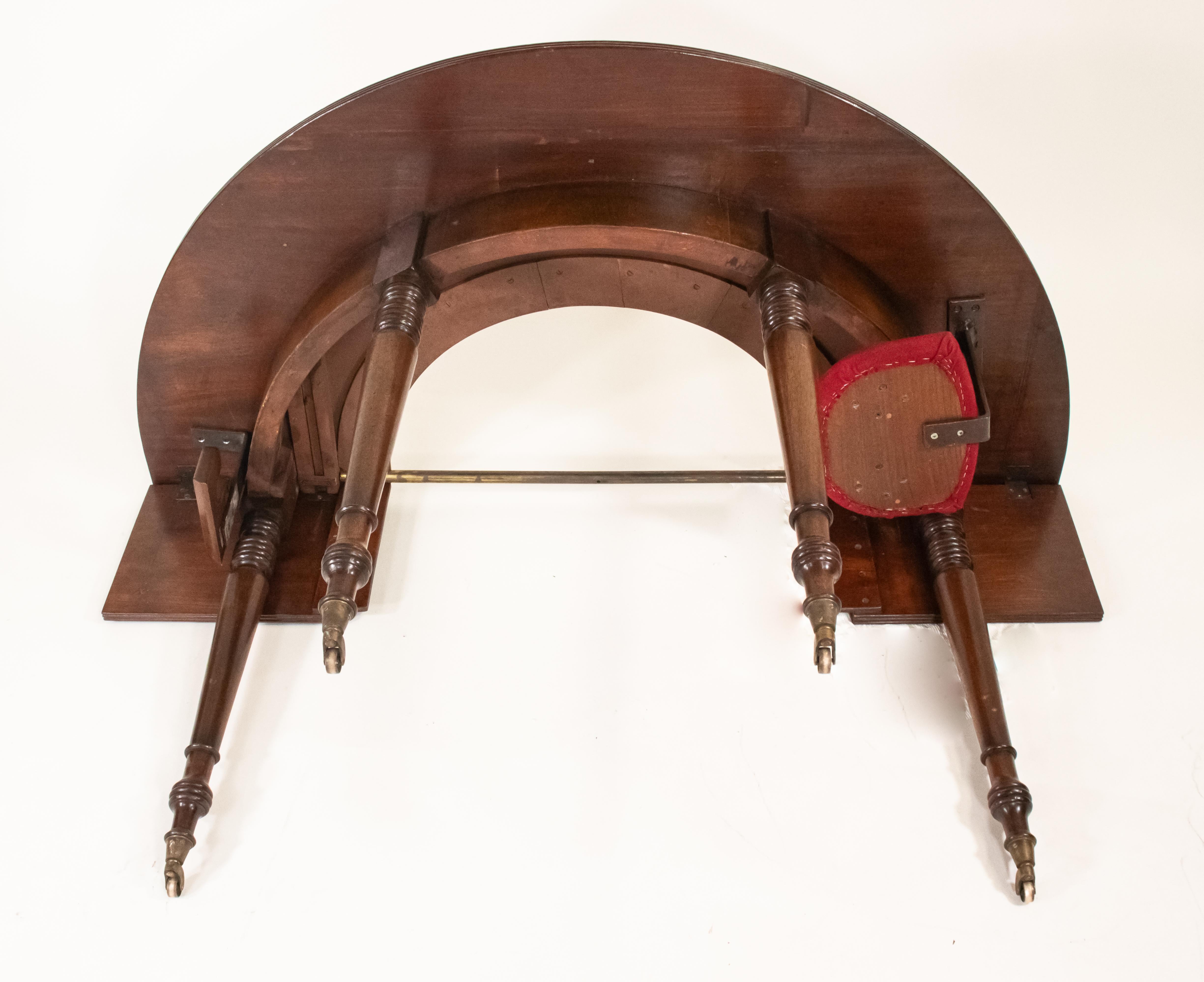 Englischer Mahagoni- Hufeisen- Jagd-Sofatisch aus der Regency-Periode mit maßgefertigter Aufbewahrung im Angebot 9
