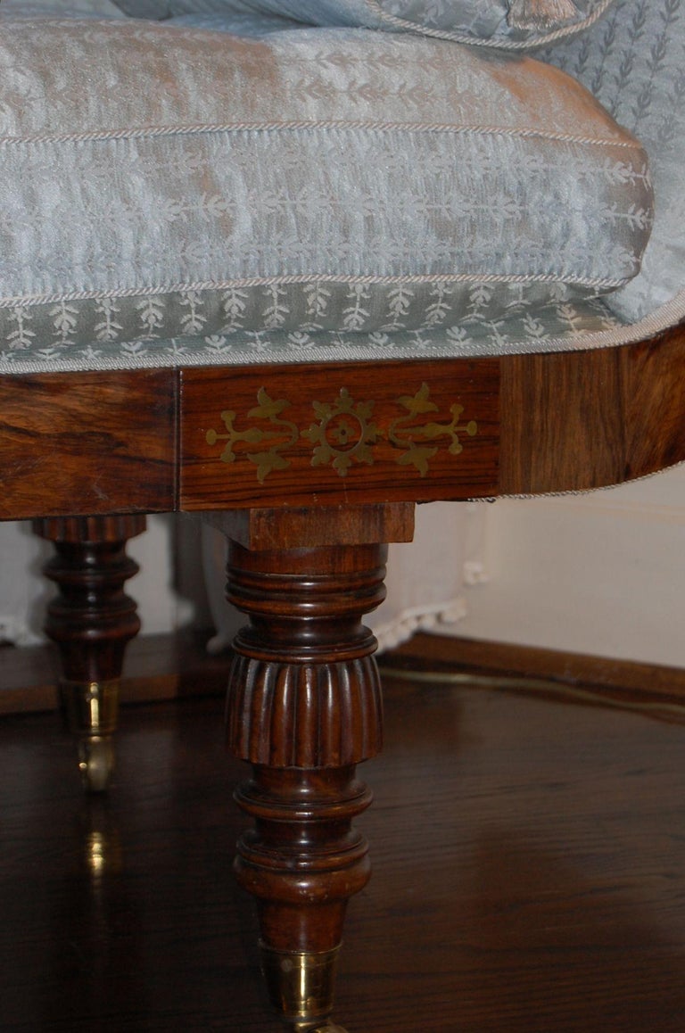  English Regency Period Recamier in Rosewood with Brass 