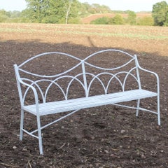 English Regency Period Reeded Iron Garden Bench