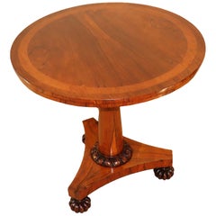 Antique English Regency Period Rosewood Circular Occasional Centre Table