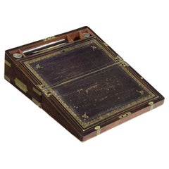 Antique English Regency Period Rosewood Writing Slope Lap Desk circa 1815
