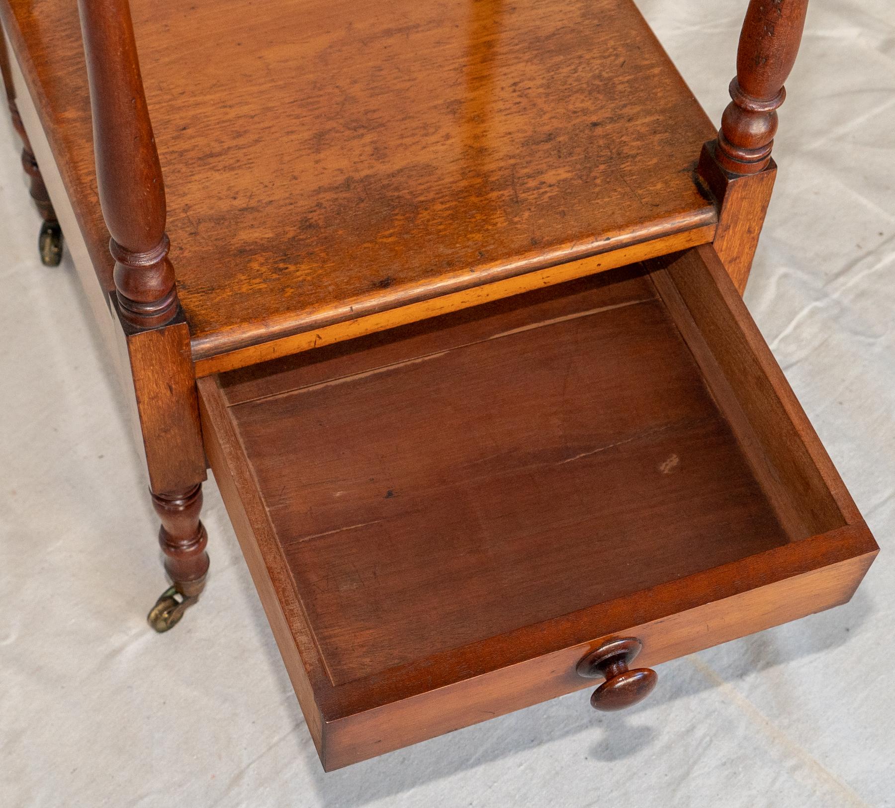 Brass English Regency Period Walnut Four Tier Étagère, Circa 1820 For Sale