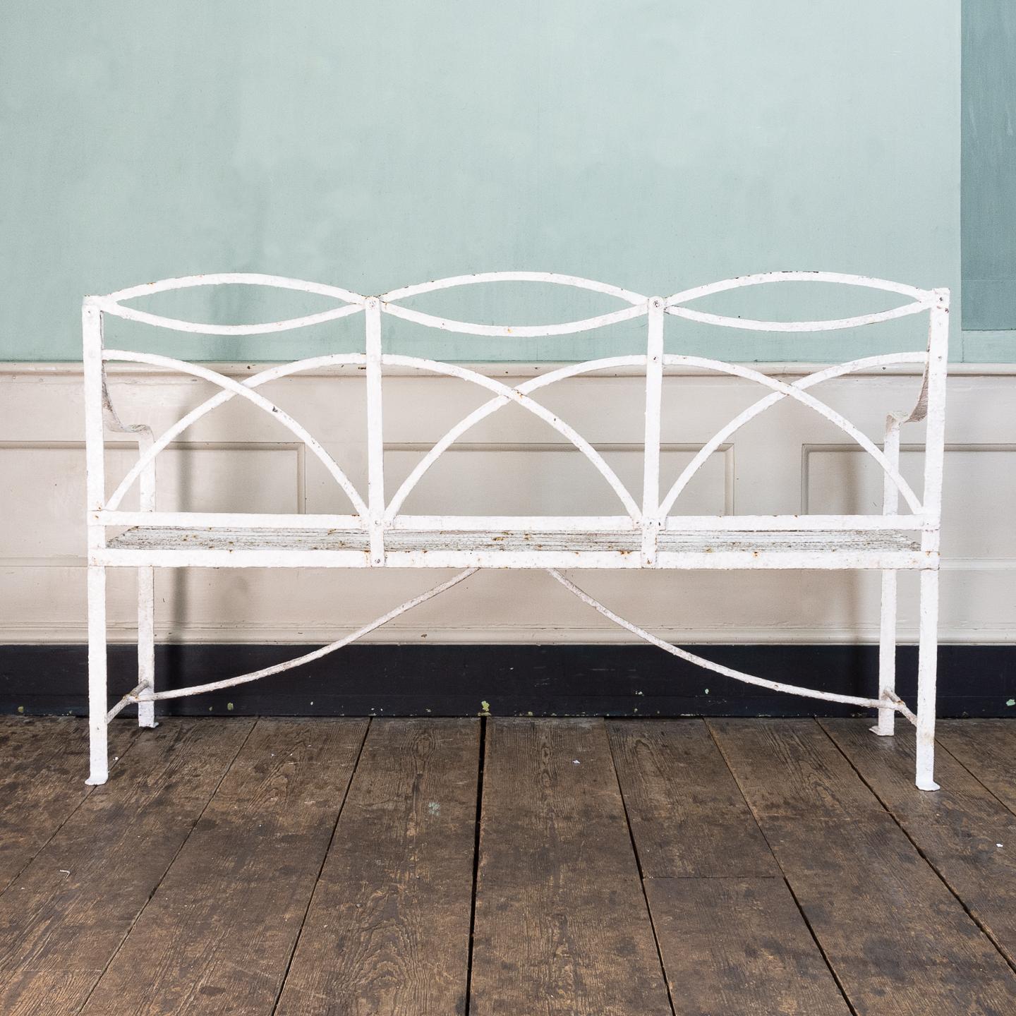 English Regency Period Wrought Iron Bench 1