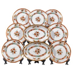 English Regency Porcelain Scarlet Japan Pattern Part Dessert Service, Spode