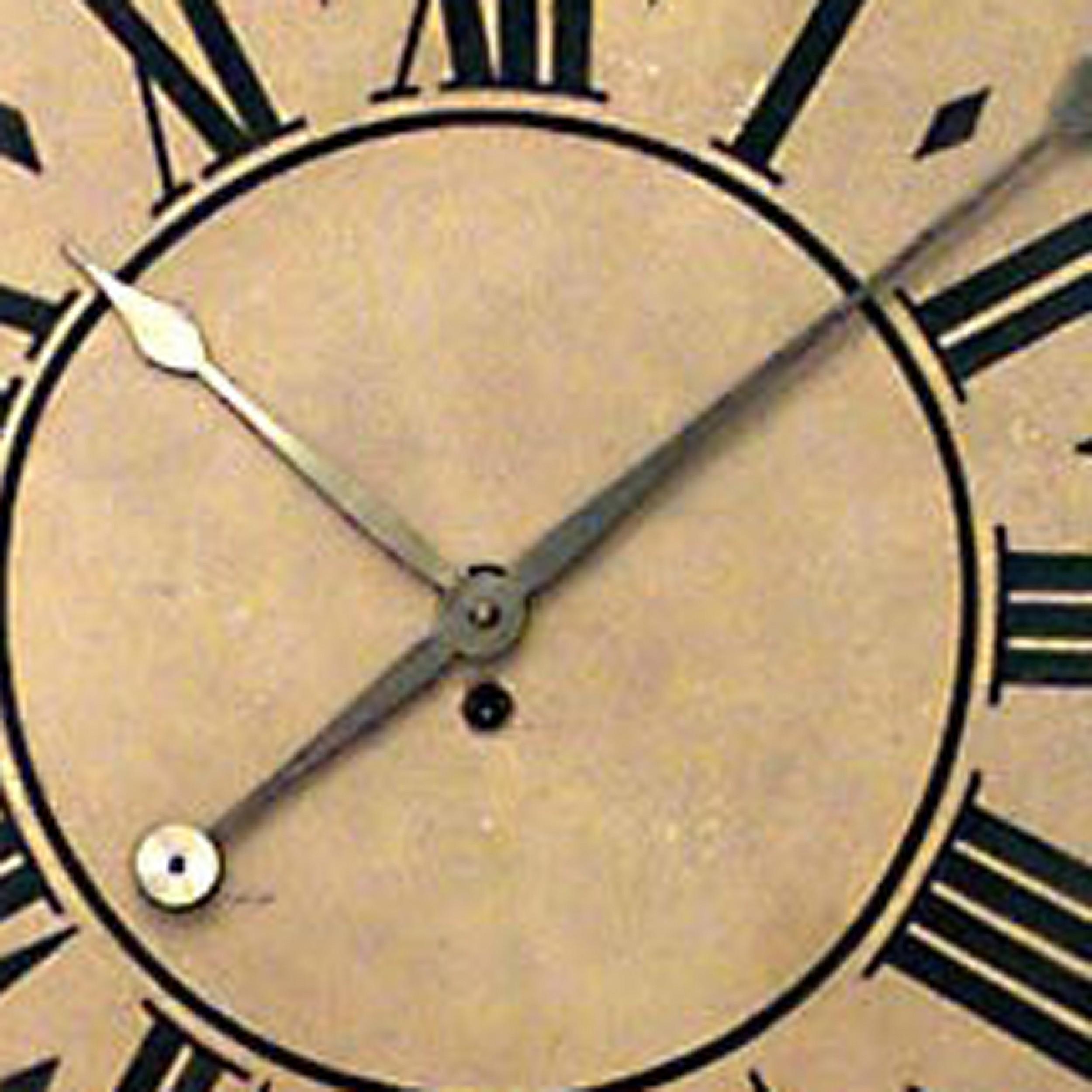 Lacquered English Regency Red Lacquer Wall Clock For Sale