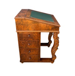 English Regency Revival Burr Walnut Davenport Desk, Early 20th Century