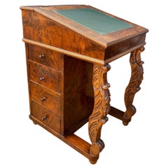 English Regency Revival Burr Walnut Davenport Desk, Early 20th Century