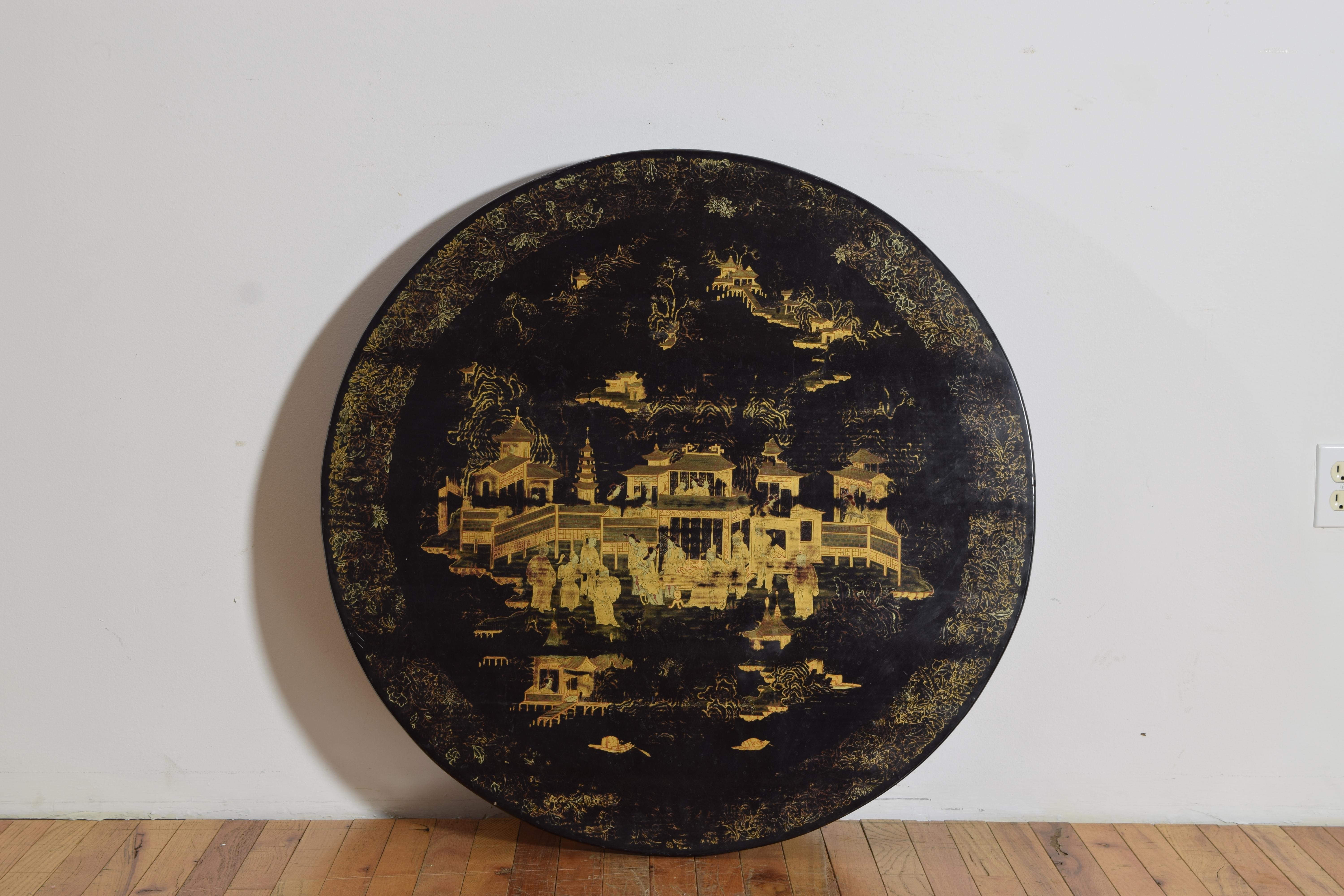 Englischer Regency-Revival-Tisch mit Chinoiserie-Kippplatte, ca. 1865 im Angebot 2