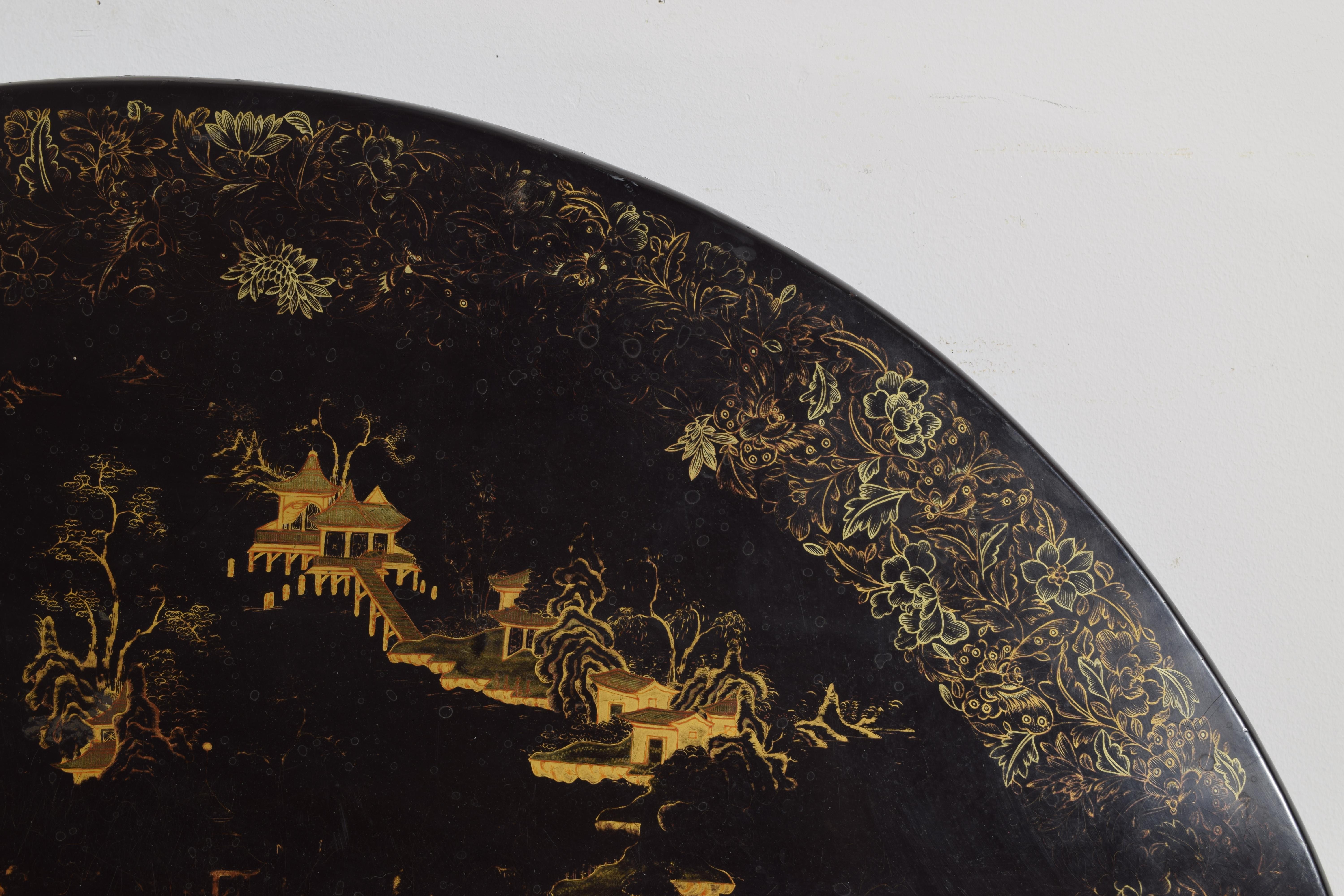 Englischer Regency-Revival-Tisch mit Chinoiserie-Kippplatte, ca. 1865 im Angebot 3