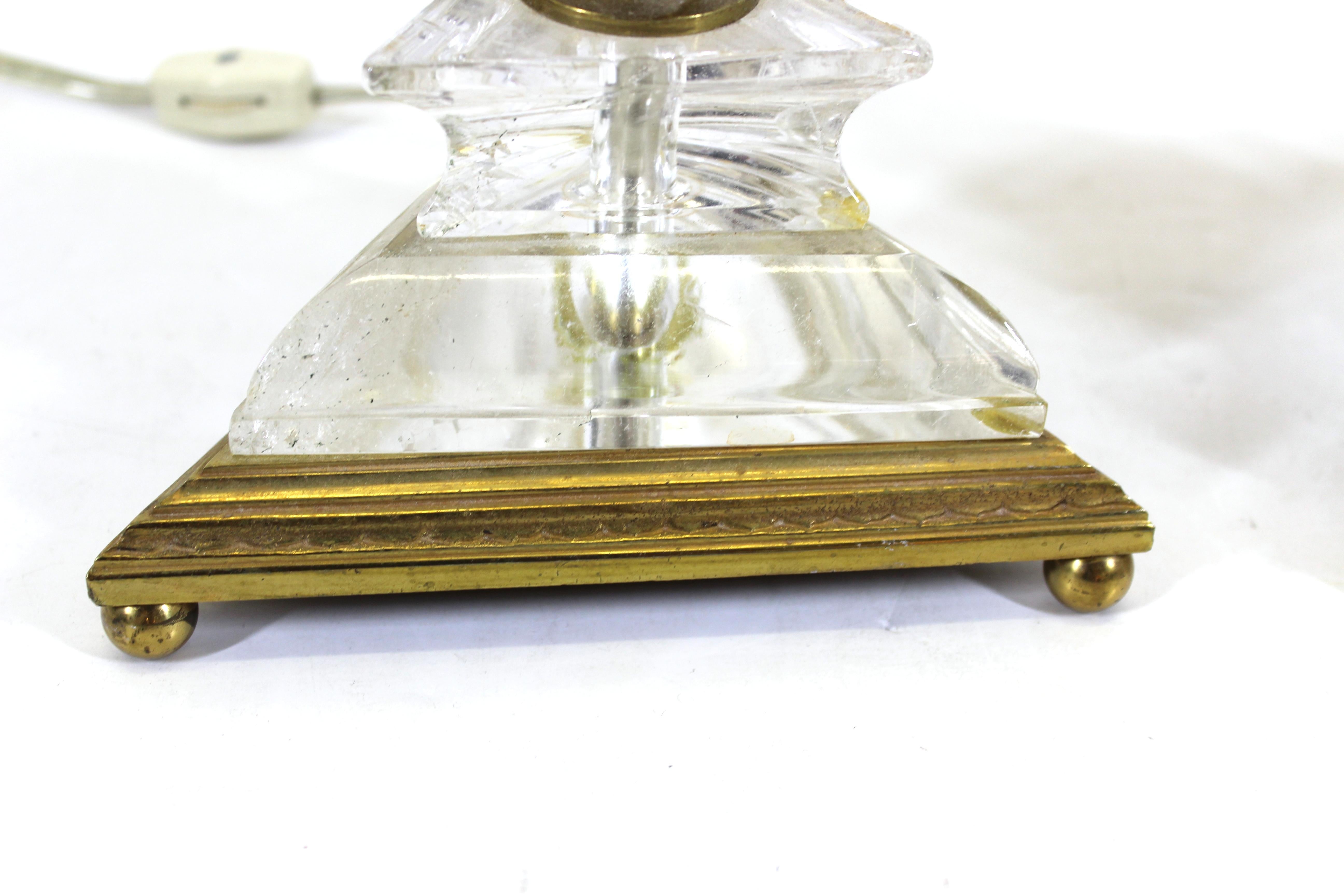 English Regency Rock Crystal & Gilt Bronze Lamps 8