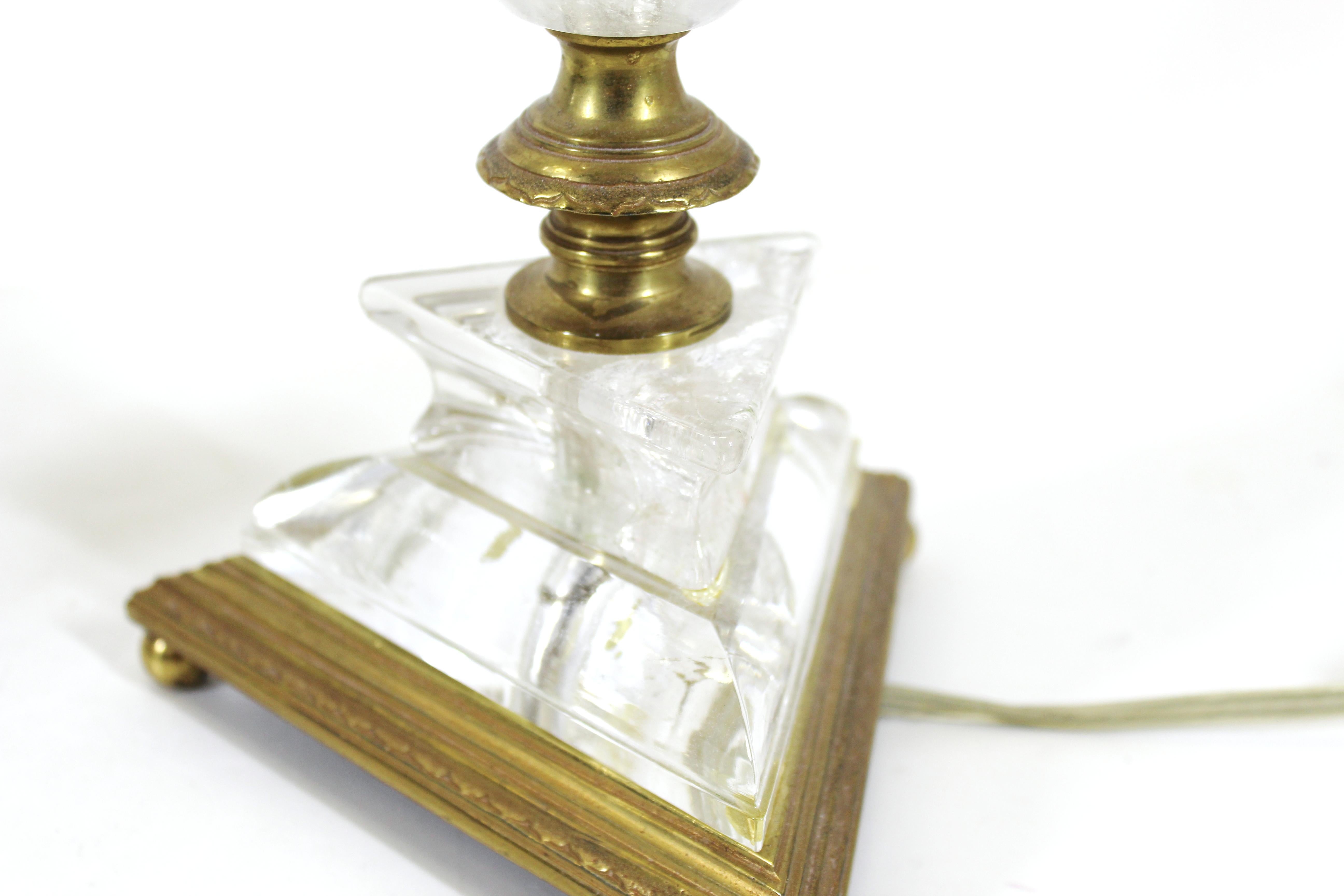 English Regency Rock Crystal & Gilt Bronze Lamps 10