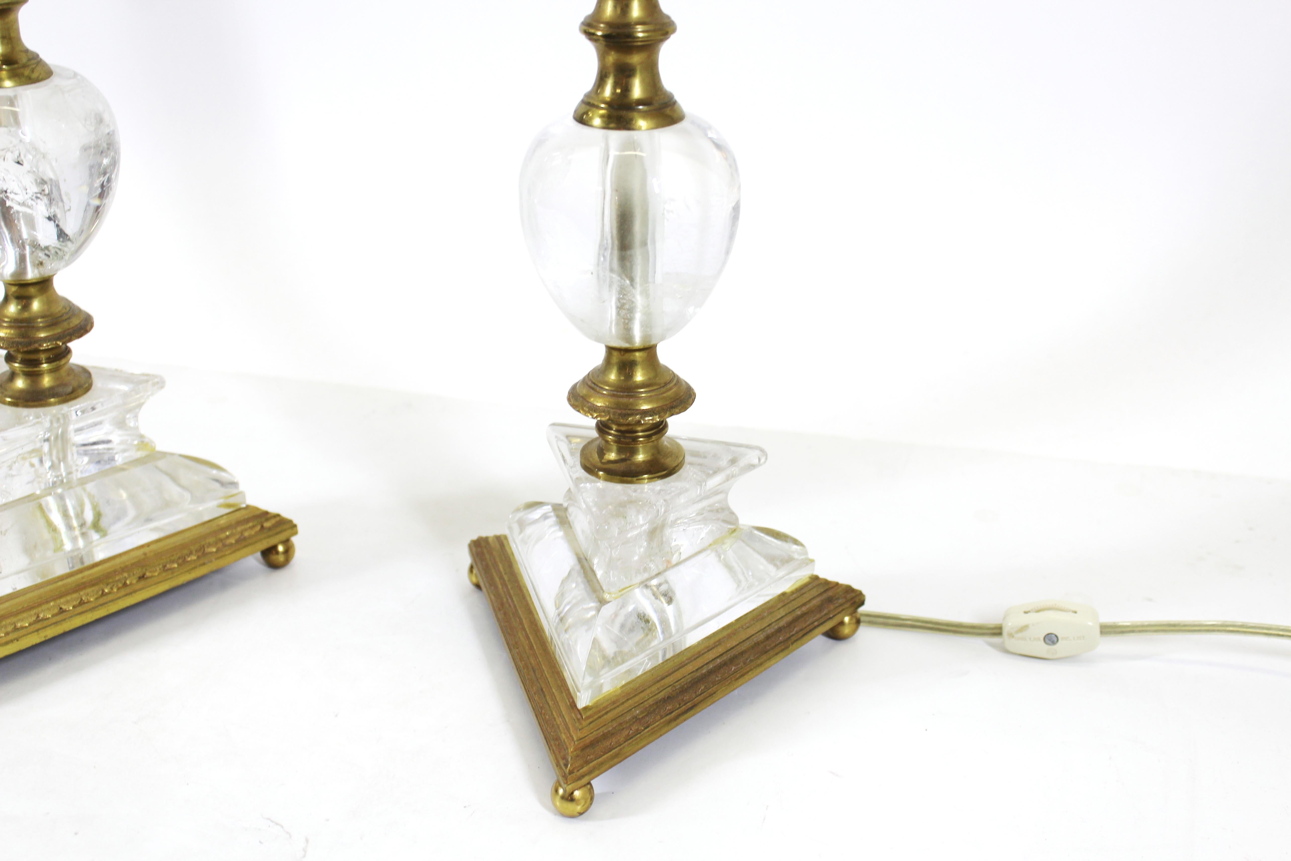 English Regency Rock Crystal & Gilt Bronze Lamps 1